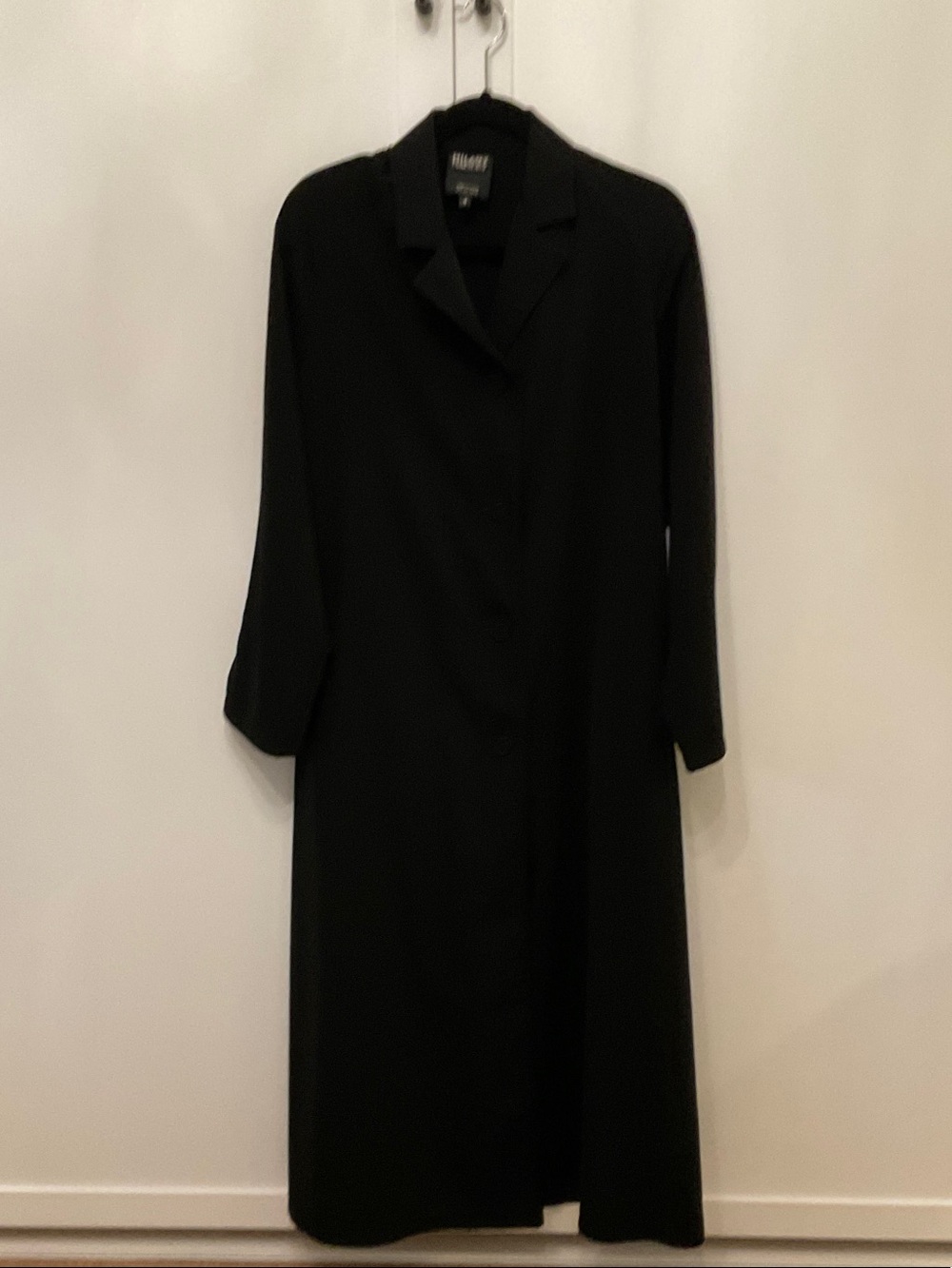 Hilary Radley Black Long Sleeve Collared Maxi Dress